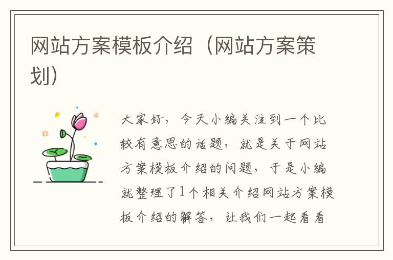 网站方案模板介绍（网站方案策划）