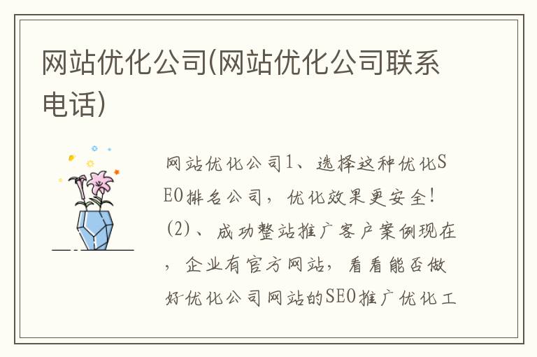 网站优化公司(网站优化公司联系电话)