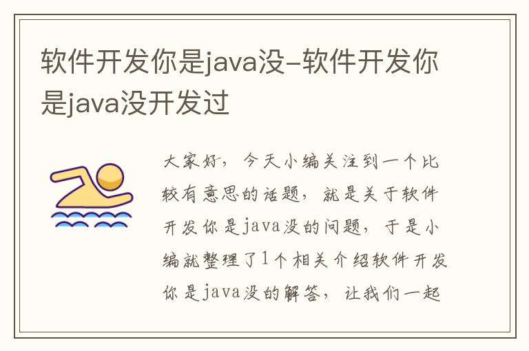 软件开发你是java没-软件开发你是java没开发过