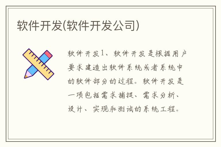 软件开发(软件开发公司)