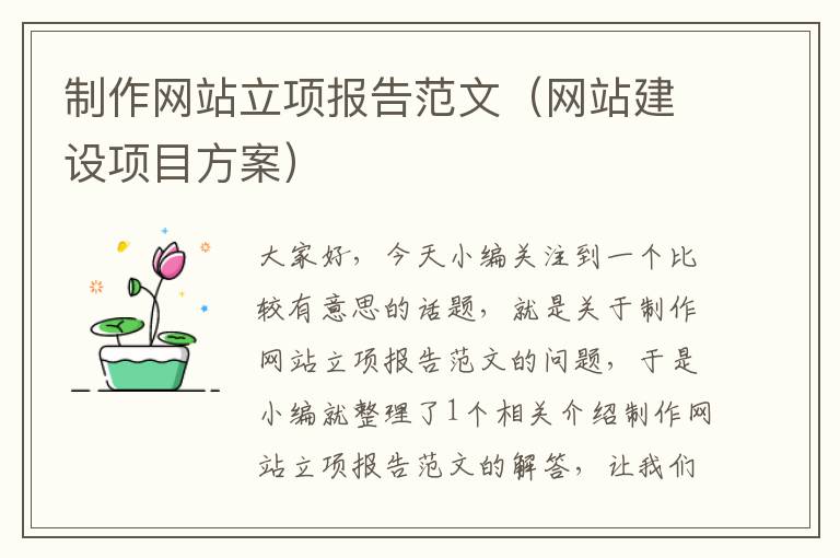 制作网站立项报告范文（网站建设项目方案）