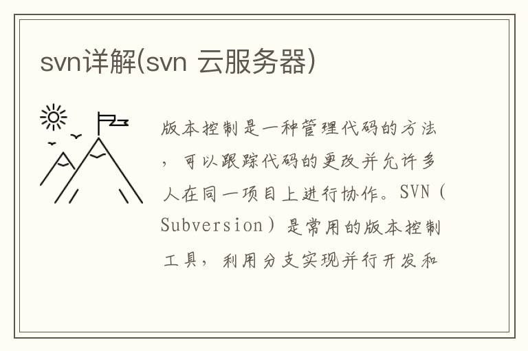 svn详解(svn 云服务器)