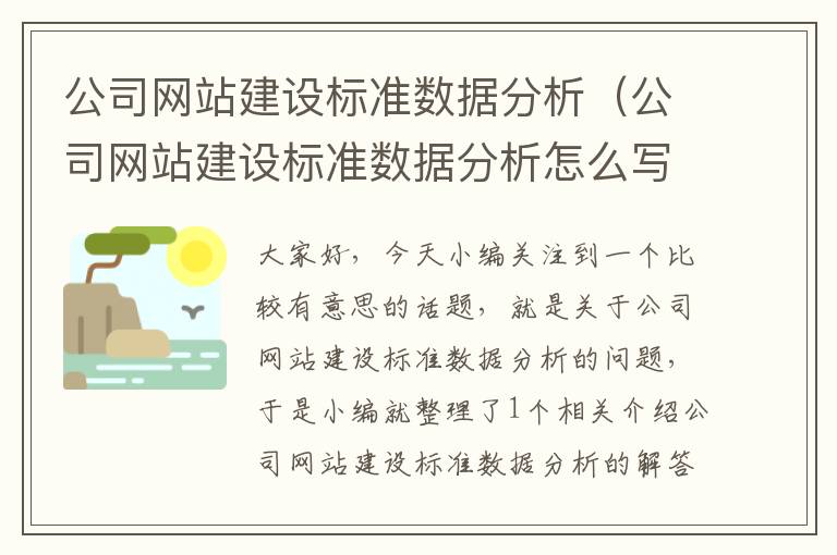 公司网站建设标准数据分析（公司网站建设标准数据分析怎么写）