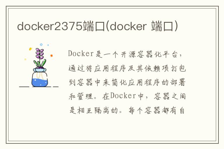 docker2375端口(docker 端口)