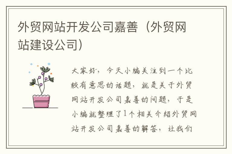 外贸网站开发公司嘉善（外贸网站建设公司）