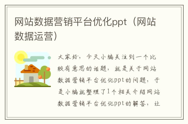 网站数据营销平台优化ppt（网站数据运营）