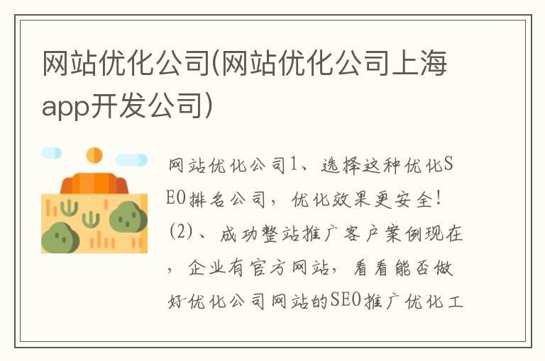 网站优化公司(网站优化公司上海app开发公司)