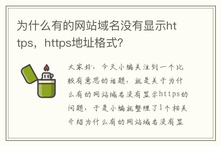 为什么有的网站域名没有显示https，https地址格式？