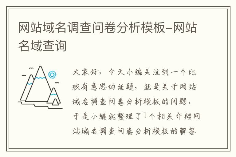 网站域名调查问卷分析模板-网站名域查询