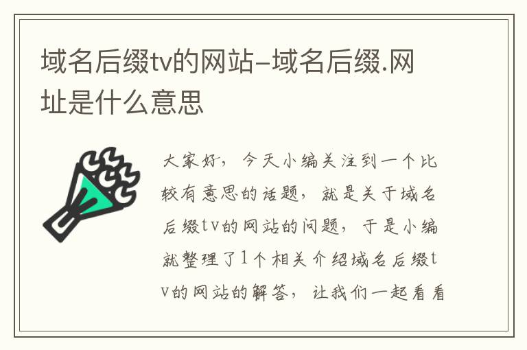 域名后缀tv的网站-域名后缀.网址是什么意思