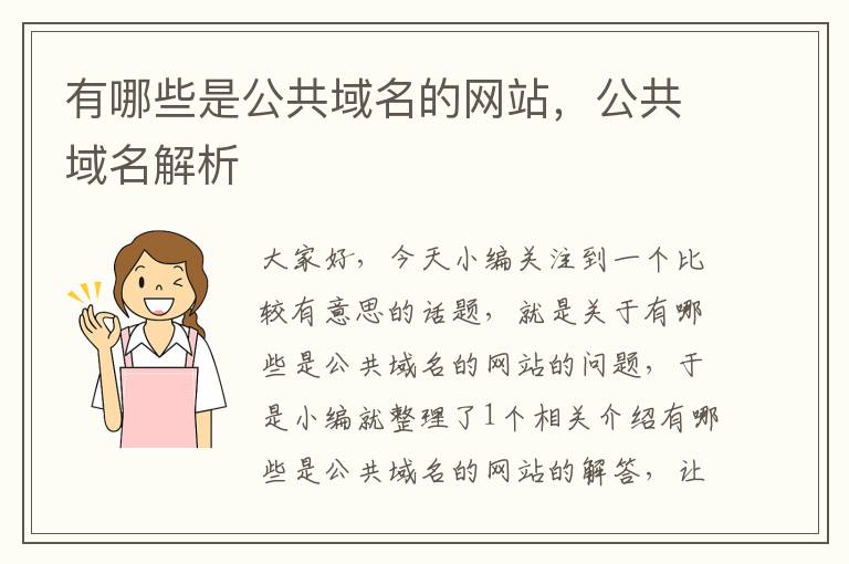 有哪些是公共域名的网站，公共域名解析