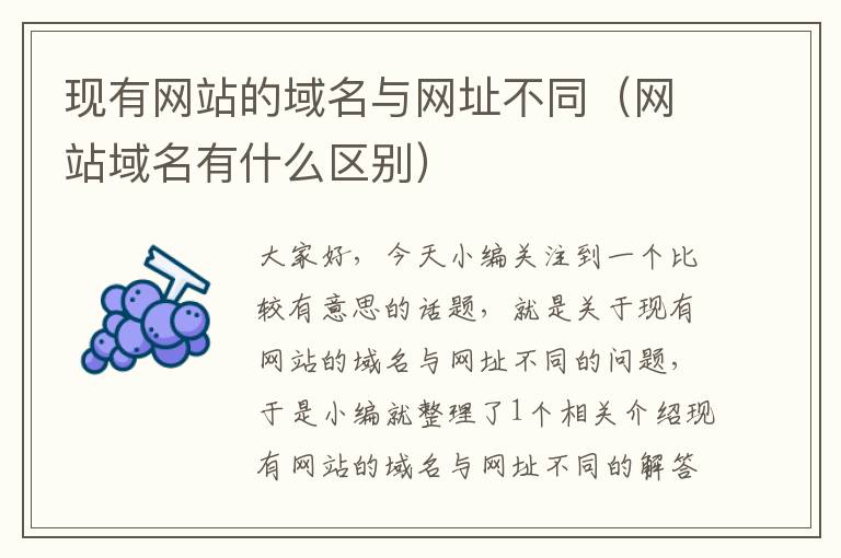 现有网站的域名与网址不同（网站域名有什么区别）