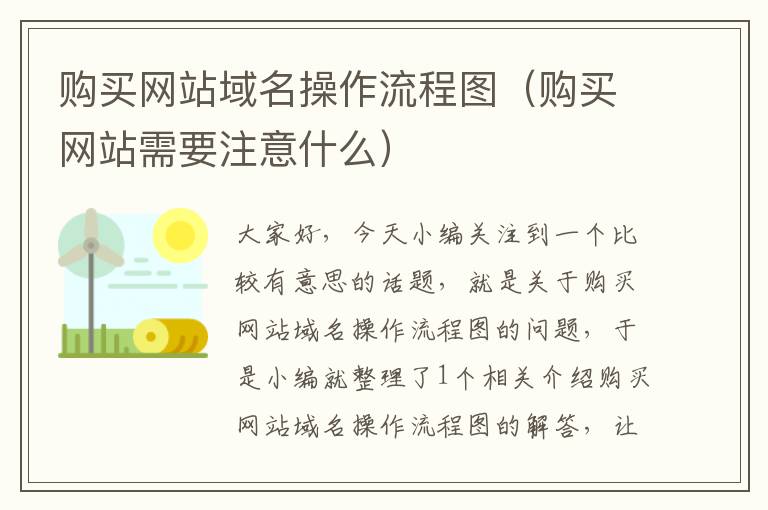 购买网站域名操作流程图（购买网站需要注意什么）