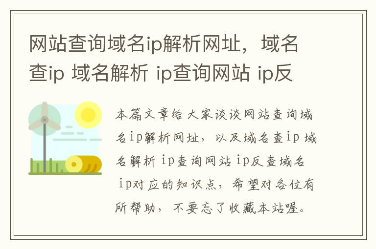 网站查询域名ip解析网址，域名查ip 域名解析 ip查询网站 ip反查域名 ip