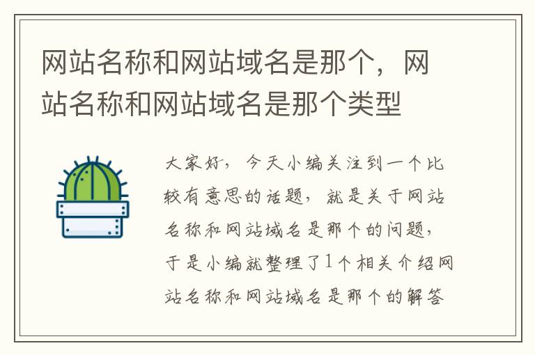 网站名称和网站域名是那个，网站名称和网站域名是那个类型