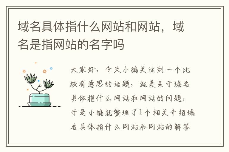 域名具体指什么网站和网站，域名是指网站的名字吗