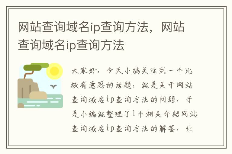 网站查询域名ip查询方法，网站查询域名ip查询方法