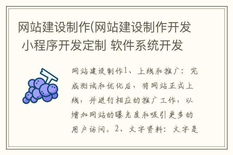 网站建设制作(网站建设制作开发 小程序开发定制 软件系统开发)