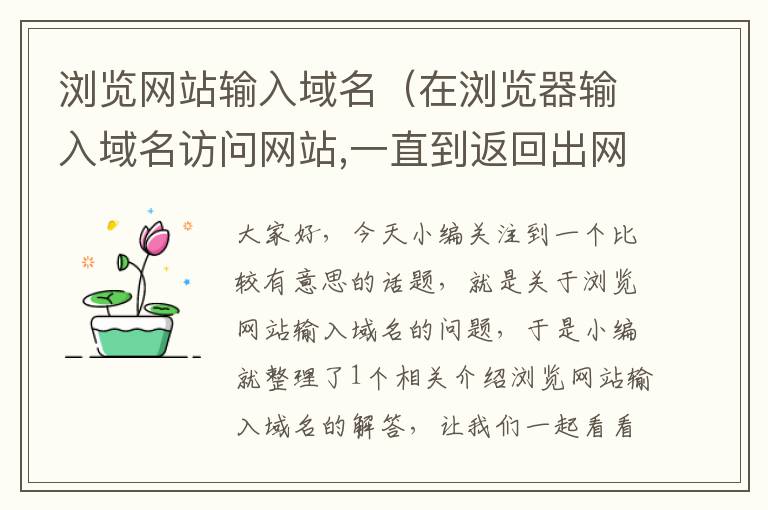 浏览网站输入域名（在浏览器输入域名访问网站,一直到返回出网页内容）