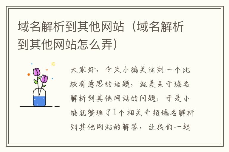 域名解析到其他网站（域名解析到其他网站怎么弄）