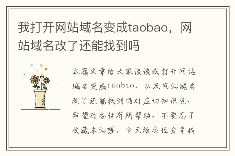 我打开网站域名变成taobao，网站域名改了还能找到吗