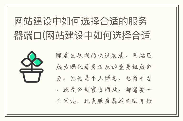 网站建设中如何选择合适的服务器端口(网站建设中如何选择合适的服务器类型)