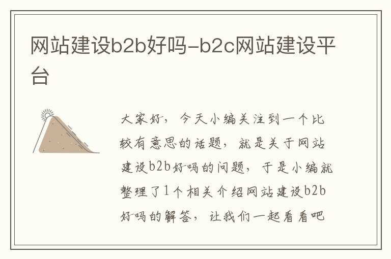 网站建设b2b好吗-b2c网站建设平台